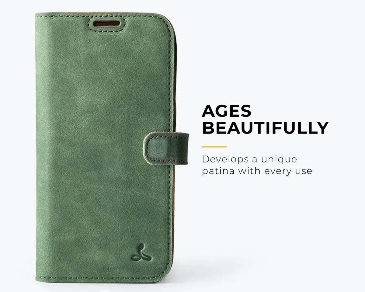Snakehive Vintage Wallet Apple iPhone 16 Pro - Vintage Leather Wallet Phone Case Vintage Leather Wallet Case for Apple iPhone 16 Pro