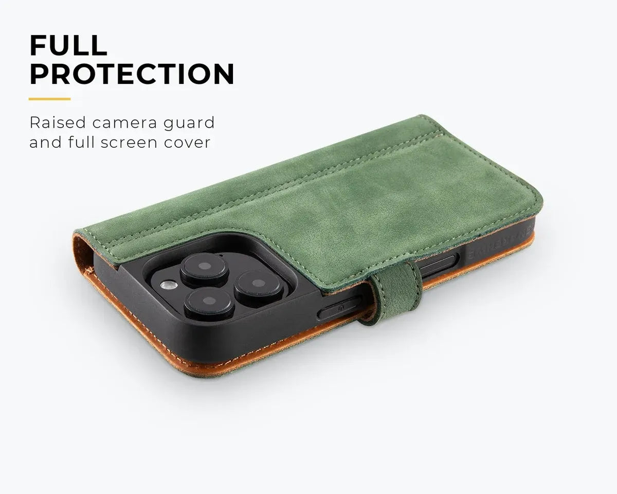 Snakehive Vintage Wallet Apple iPhone 16 Pro - Vintage Leather Wallet Phone Case Vintage Leather Wallet Case for Apple iPhone 16 Pro