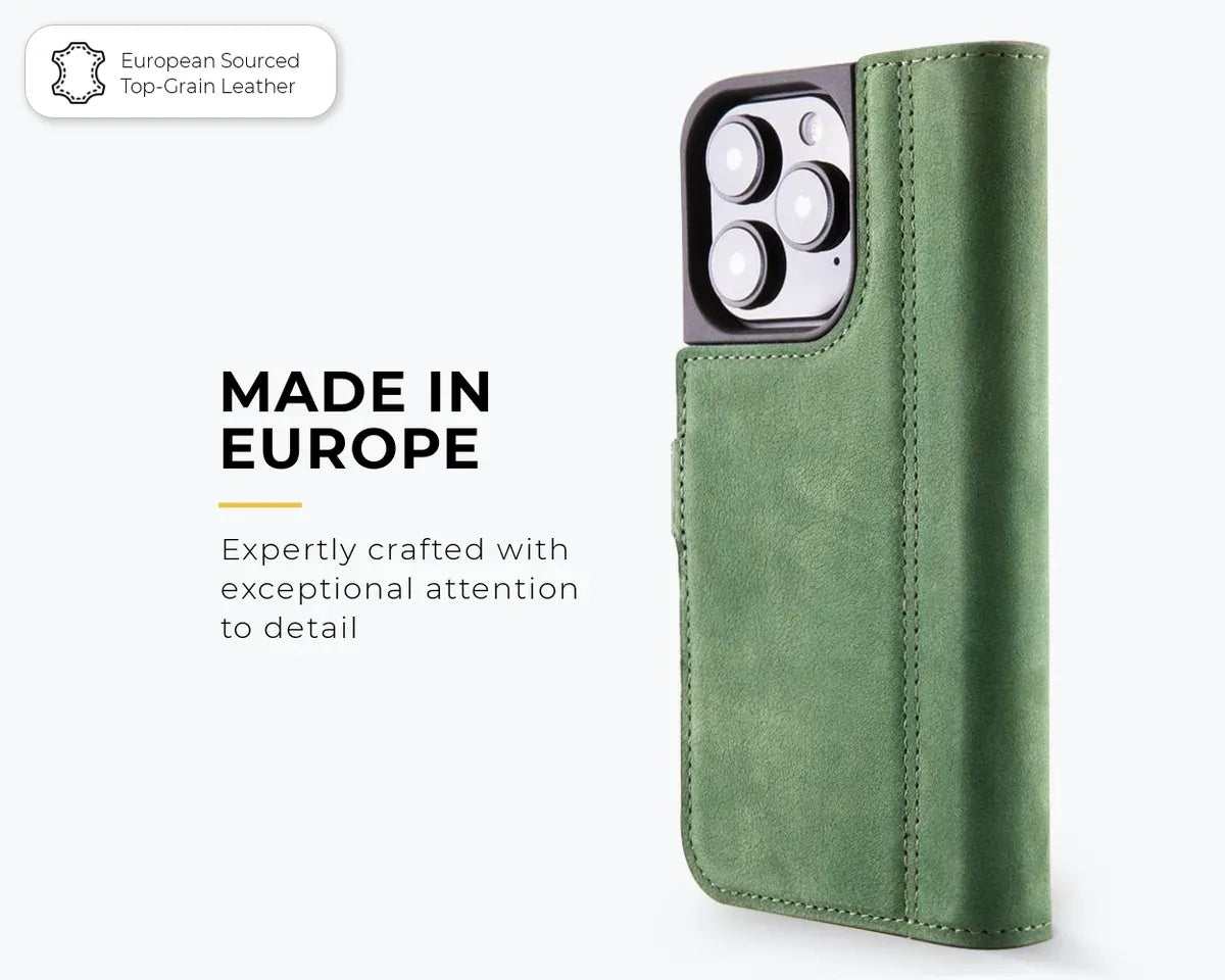 Snakehive Vintage Wallet Apple iPhone 16 Pro - Vintage Leather Wallet Phone Case Vintage Leather Wallet Case for Apple iPhone 16 Pro