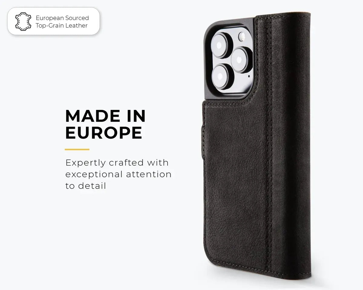 Snakehive Vintage Wallet Apple iPhone 16 Pro - Vintage Leather Wallet Phone Case Vintage Leather Wallet Case for Apple iPhone 16 Pro