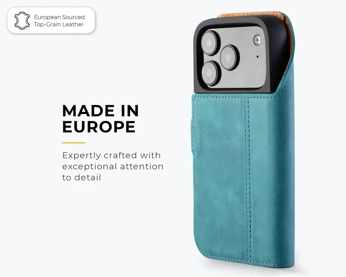 Snakehive Vintage Wallet Apple iPhone 17 Pro - Vintage Leather Wallet Phone Case Vintage Leather Wallet Case for Apple iPhone 17 Pro