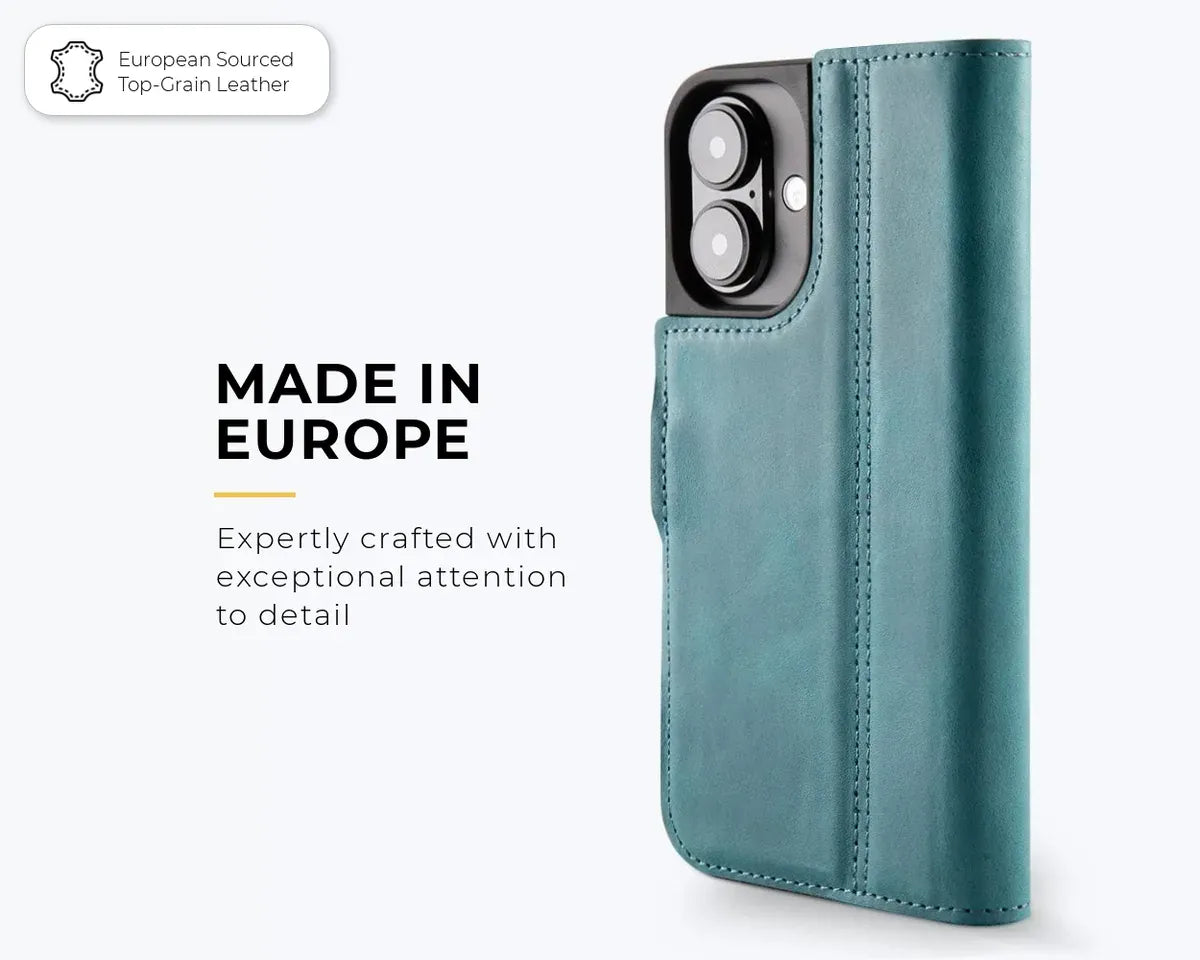 Snakehive Vintage Wallet Apple iPhone 16 - Vintage Leather Wallet Phone Case Vintage Leather Wallet Case for Apple iPhone 16