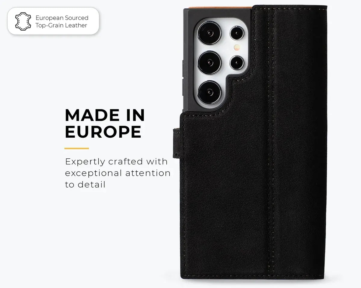 Snakehive Vintage Wallet Samsung Galaxy S25 Ultra - Vintage Leather Wallet Phone Case Vintage Leather Wallet Case for Samsung Galaxy S25 Ultra