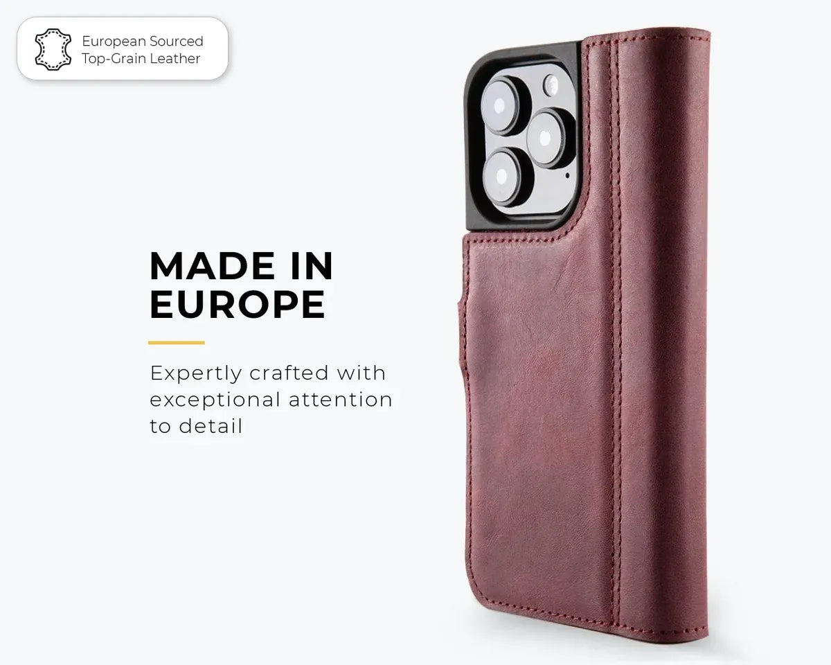 Snakehive Vintage Wallet Apple iPhone 16 Pro - Vintage Leather Wallet Phone Case Vintage Leather Wallet Case for Apple iPhone 16 Pro