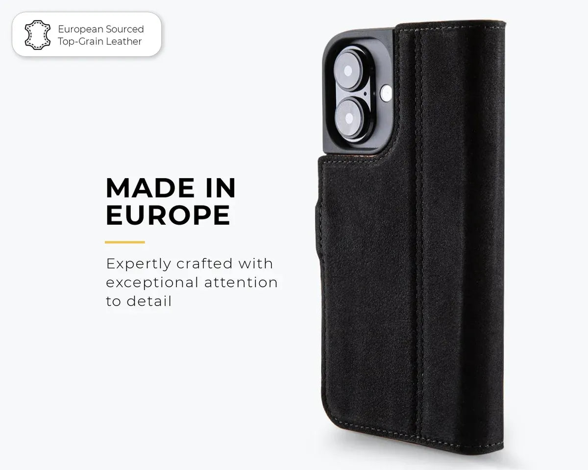 Snakehive Vintage Wallet Apple iPhone 16 - Vintage Leather Wallet Phone Case Vintage Leather Wallet Case for Apple iPhone 16