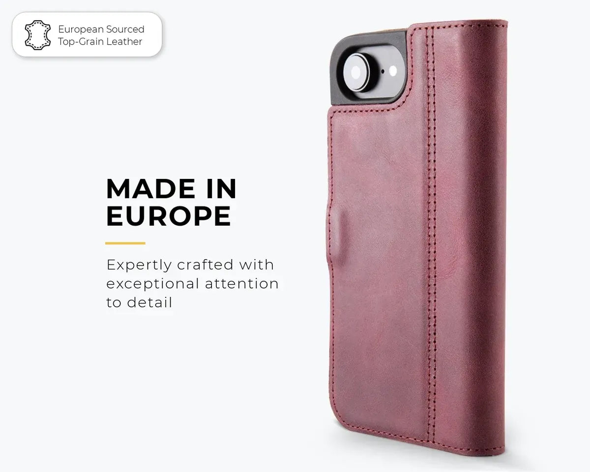 Snakehive Vintage Wallet Apple iPhone 17e / 16e - Vintage Leather Wallet Phone Case Vintage Leather Wallet Case for Apple iPhone 17e / 16e