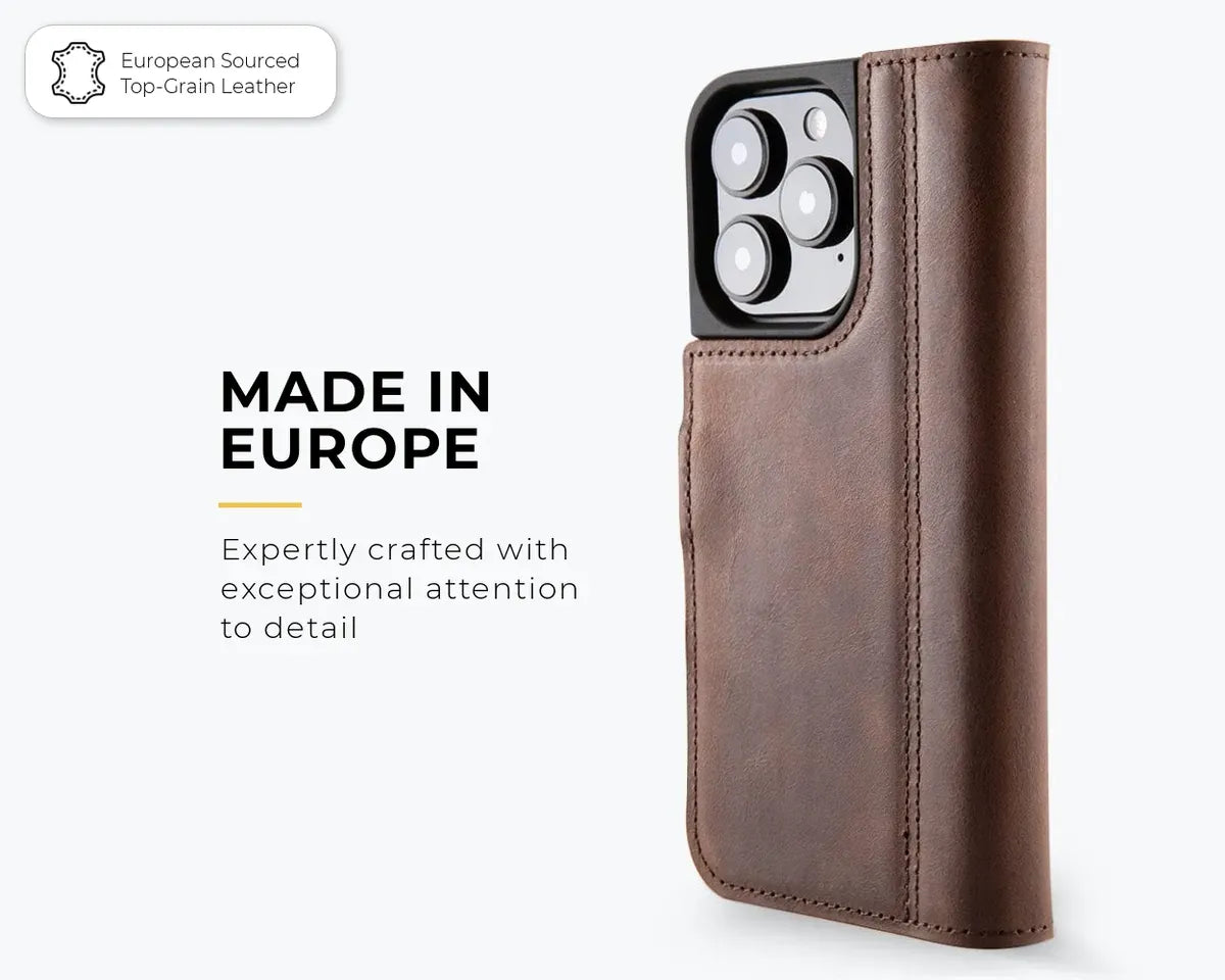 Snakehive Vintage Wallet Apple iPhone 16 Pro - Vintage Leather Wallet Phone Case Vintage Leather Wallet Case for Apple iPhone 16 Pro