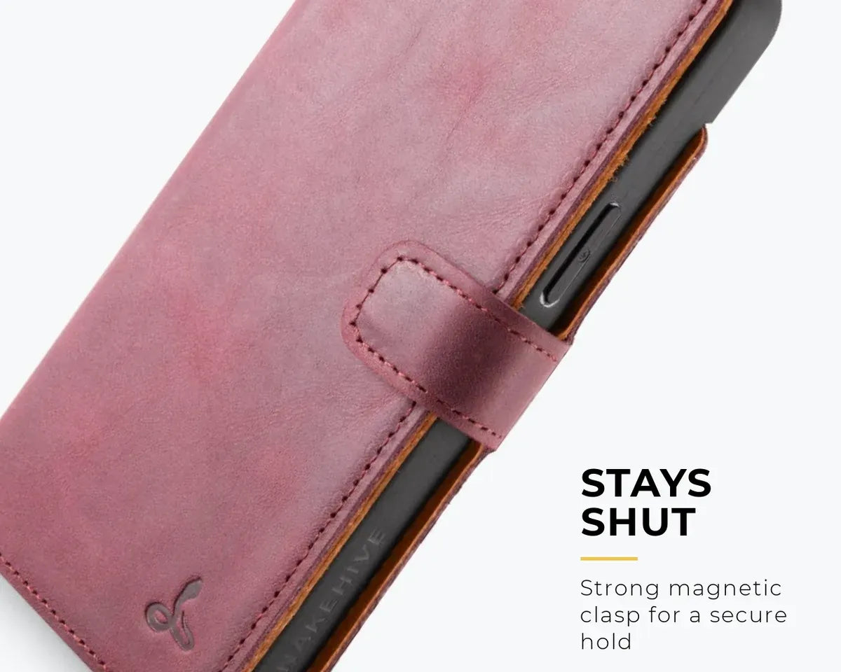 Snakehive Vintage Wallet Apple iPhone 17e / 16e - Vintage Leather Wallet Phone Case Vintage Leather Wallet Case for Apple iPhone 17e / 16e
