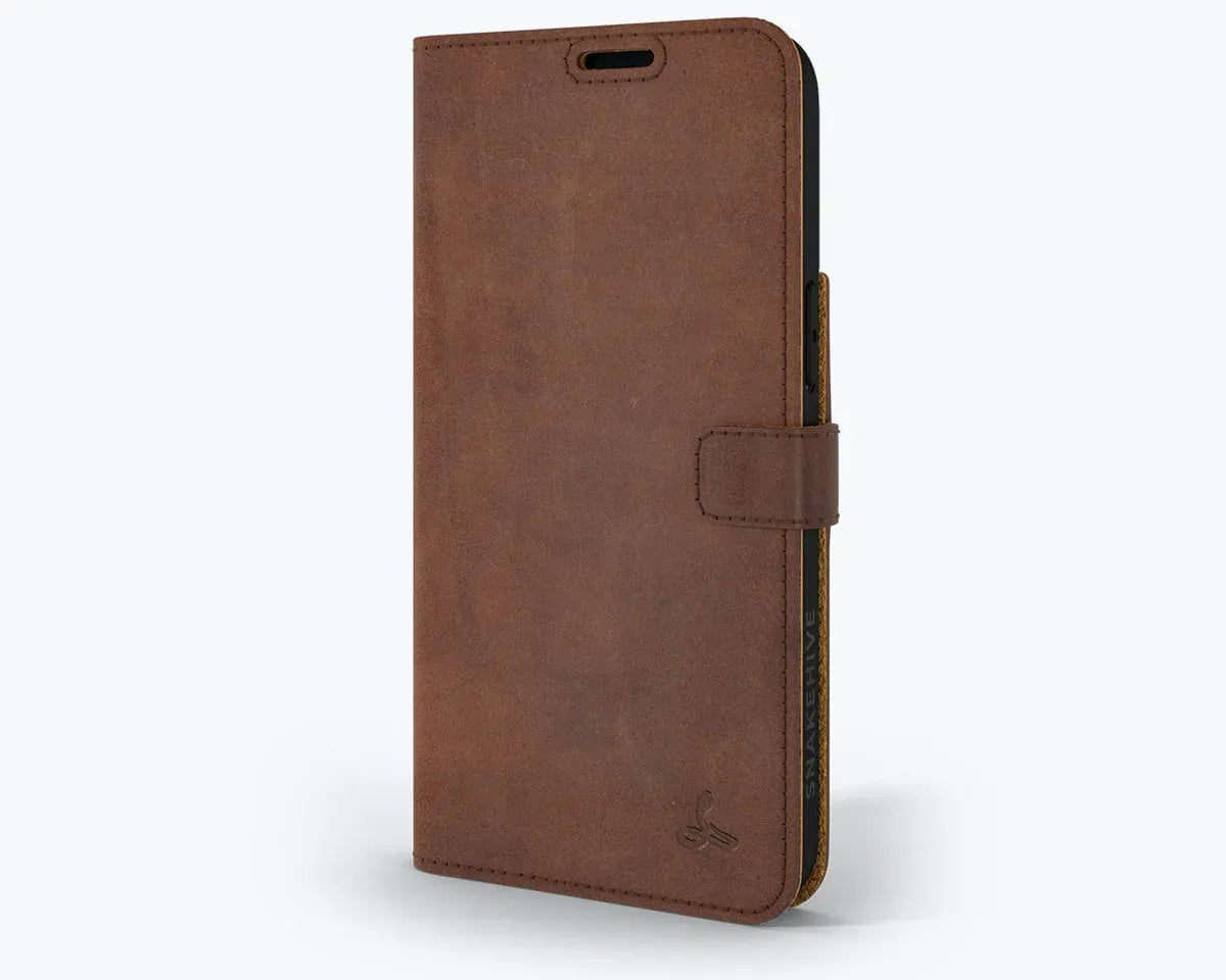 Snakehive Vintage Wallet Apple iPhone 14 Pro - Vintage Leather Wallet Phone Case Vintage Leather Wallet Case for Apple iPhone 14 Pro