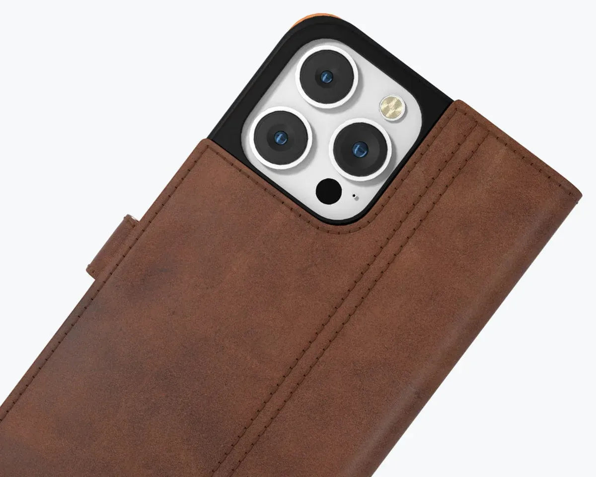 Snakehive Vintage Wallet Apple iPhone 14 Pro - Vintage Leather Wallet Phone Case Vintage Leather Wallet Case for Apple iPhone 14 Pro
