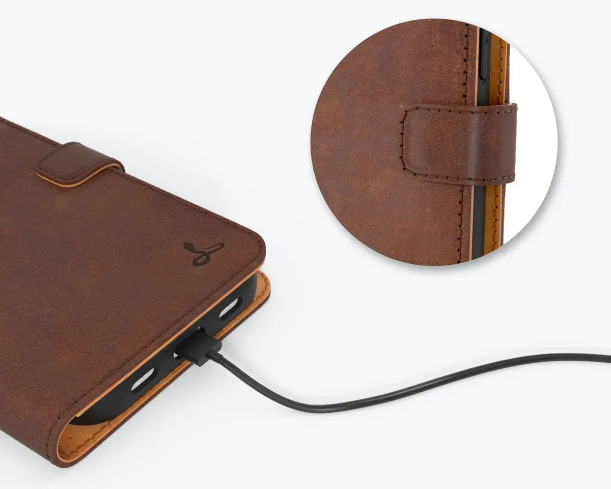 Snakehive UK Vintage Wallet Apple iPhone 13 - Vintage Leather Wallet Phone Case Vintage Leather Wallet Case for Apple iPhone 3