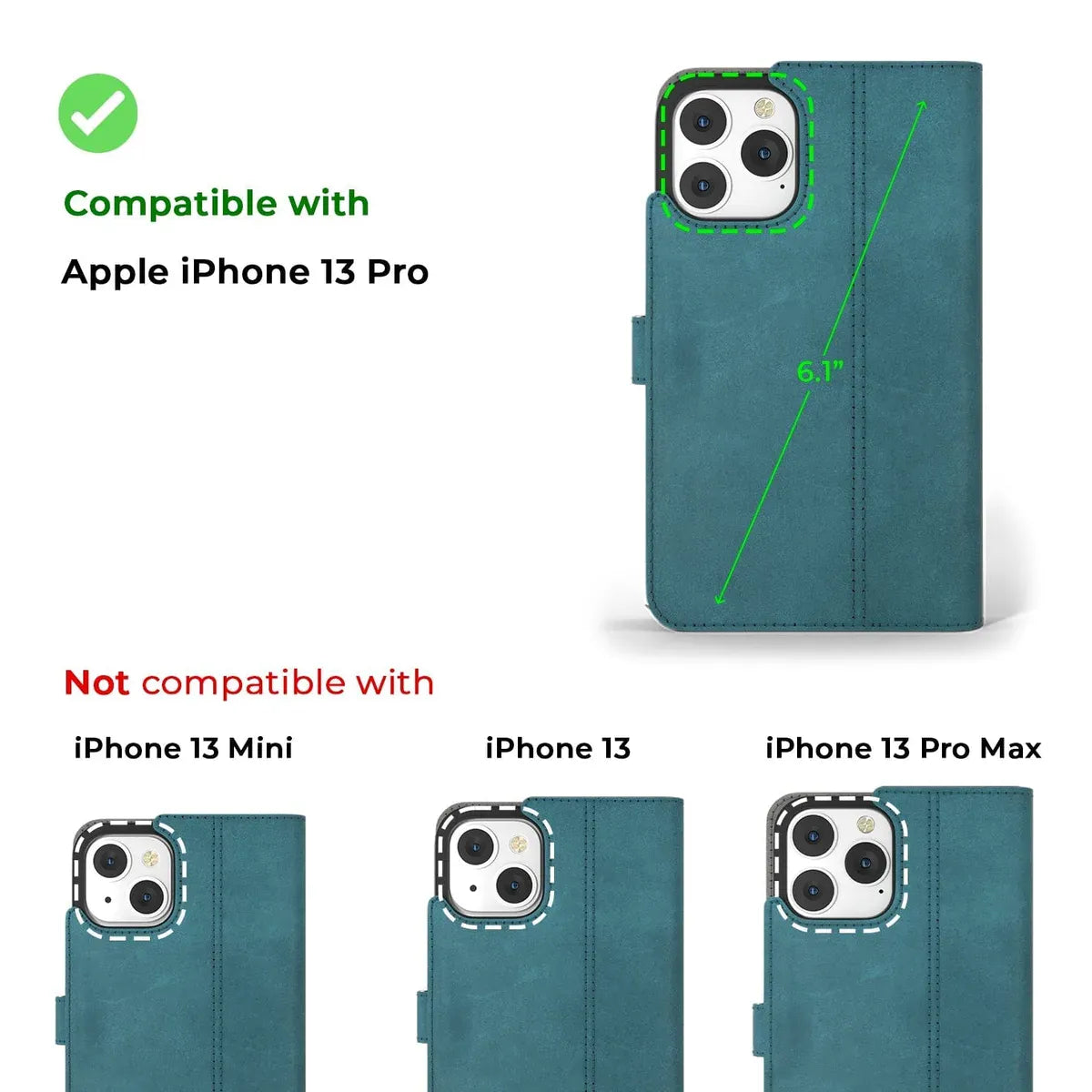 Snakehive UK Vintage Wallet Apple iPhone 13 Pro - Vintage Leather Wallet Phone Case Vintage Leather Wallet Case for Apple iPhone 13 Pro