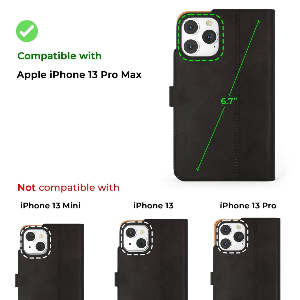Snakehive UK Vintage Wallet Apple iPhone 13 Pro Max - Vintage Leather Wallet Phone Case Vintage Leather Wallet Case for Apple iPhone 13 Pro Max