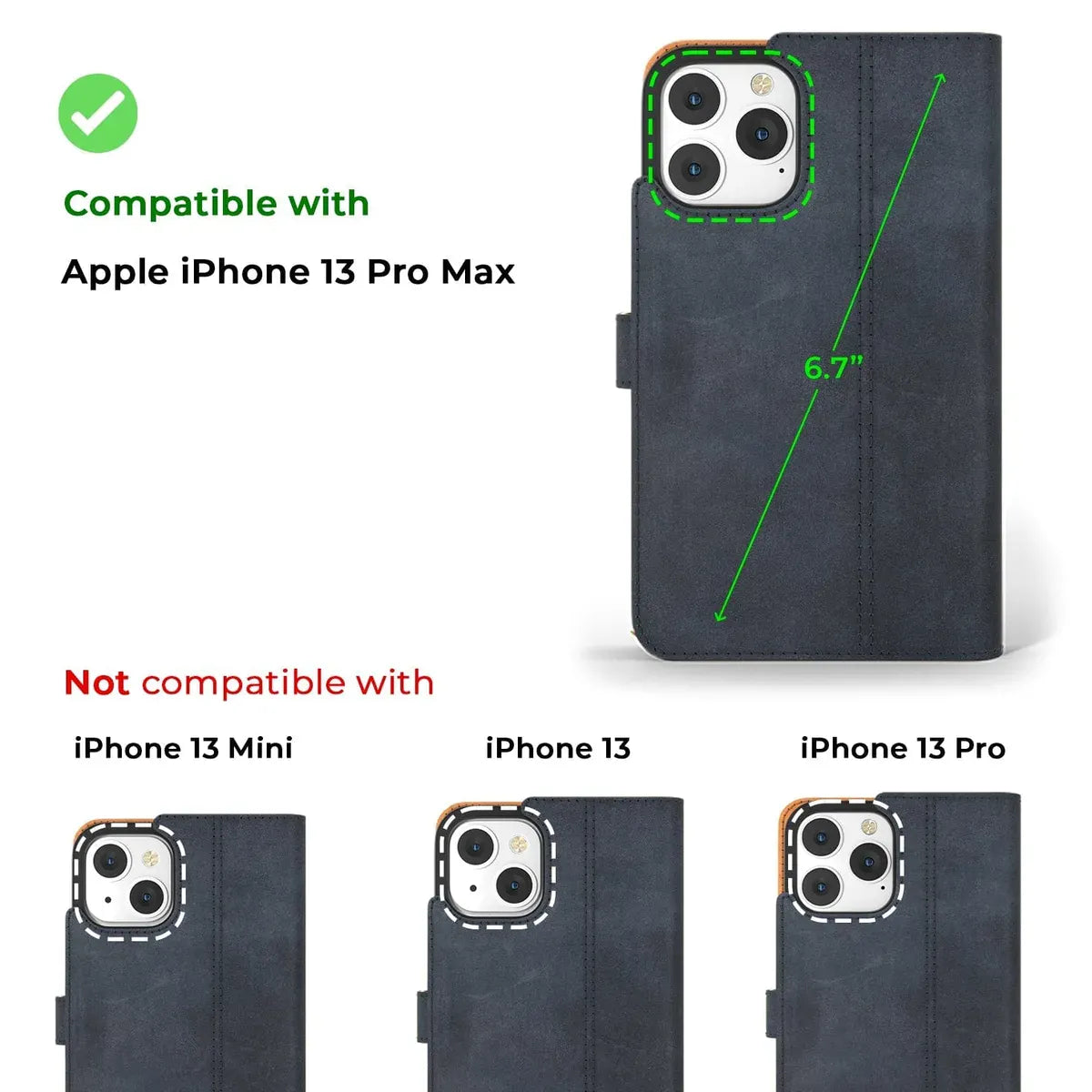 Snakehive UK Vintage Wallet Apple iPhone 13 Pro Max - Vintage Leather Wallet Phone Case Vintage Leather Wallet Case for Apple iPhone 13 Pro Max