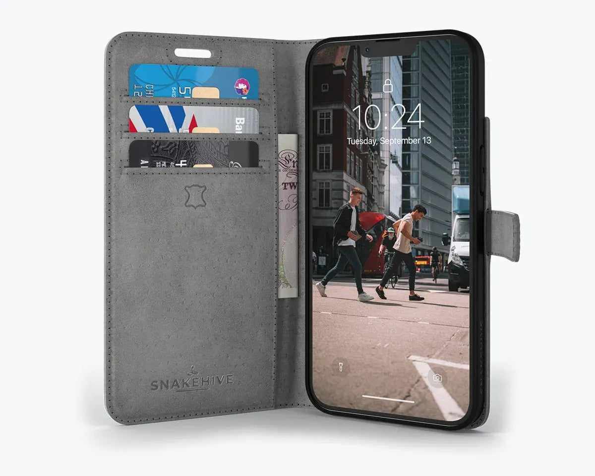 Snakehive UK Vintage Wallet Apple iPhone 14 - Vintage Leather Wallet Phone Case Vintage Leather Wallet Case for Apple iPhone 14