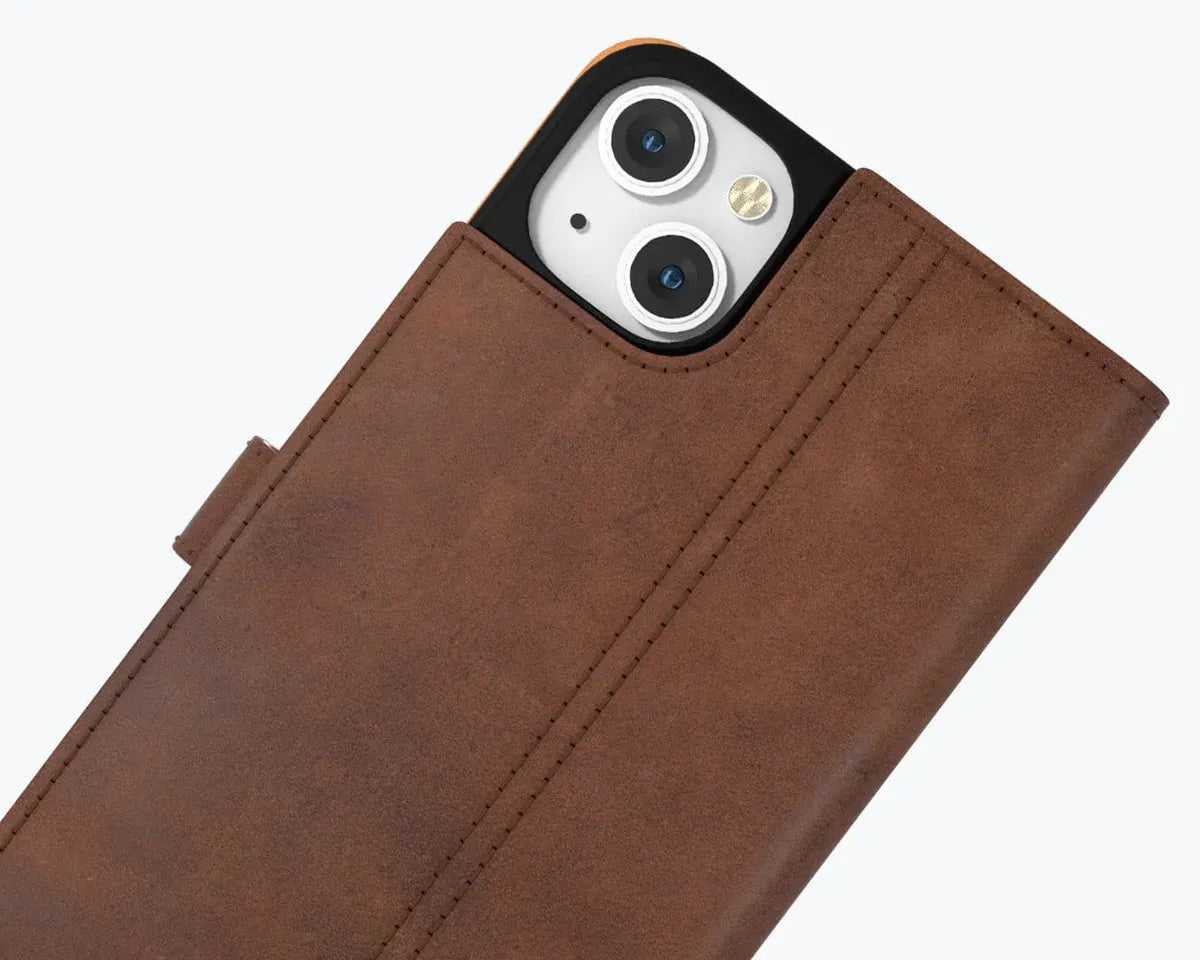 Snakehive UK Vintage Wallet Apple iPhone 14 - Vintage Leather Wallet Phone Case Vintage Leather Wallet Case for Apple iPhone 14