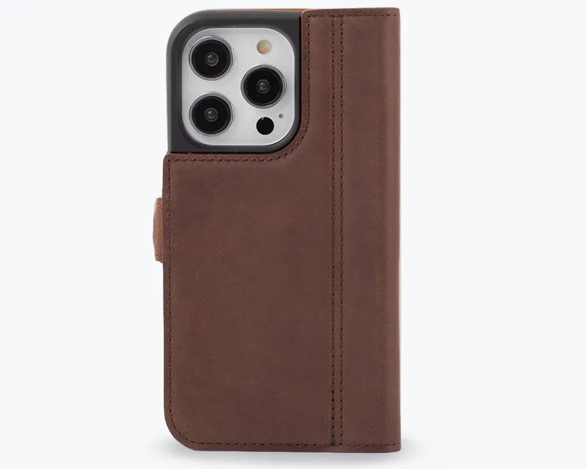 Snakehive Vintage Wallet Apple iPhone 15 Pro - Vintage Leather Wallet Phone Case (Side Clasp) Vintage Leather Wallet Case (Clasp) for Apple i15 Pro