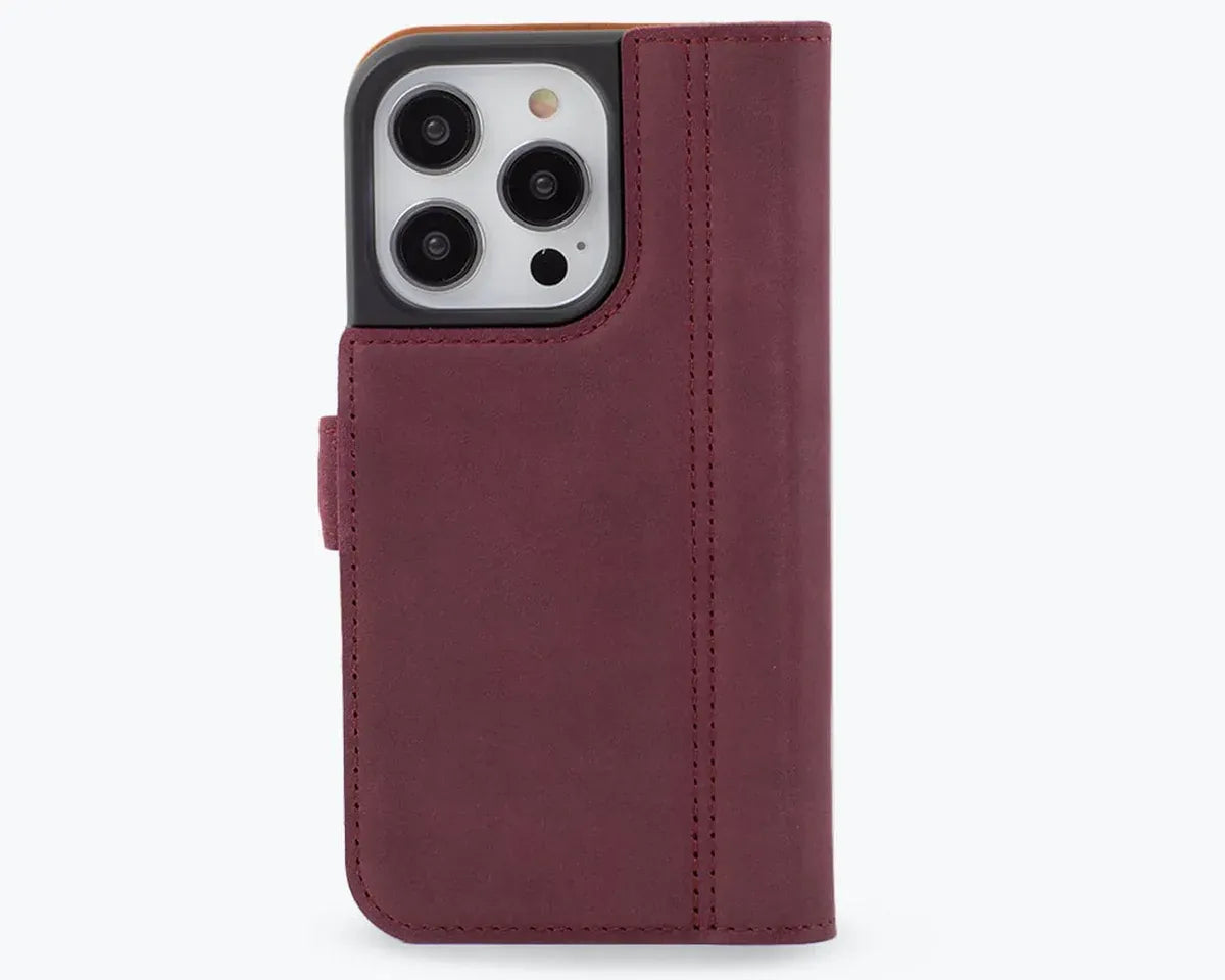 Snakehive Vintage Wallet Apple iPhone 15 Pro - Vintage Leather Wallet Phone Case (Side Clasp) Vintage Leather Wallet Case (Clasp) for Apple i15 Pro