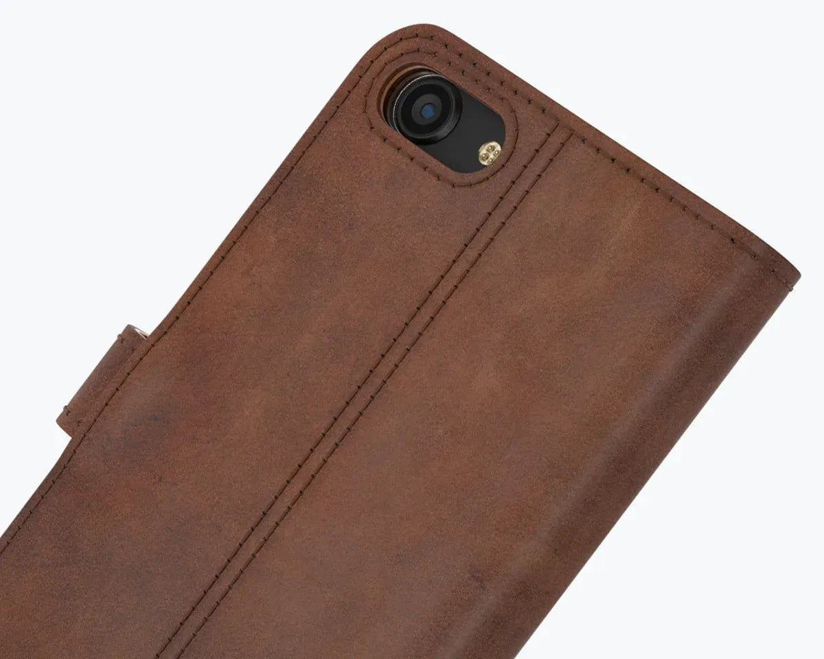 Snakehive UK Vintage Wallet Apple iPhone SE (2020) / SE (2022) - Vintage Leather Wallet Phone Case Vintage Leather Wallet Case for Apple iPhone SE