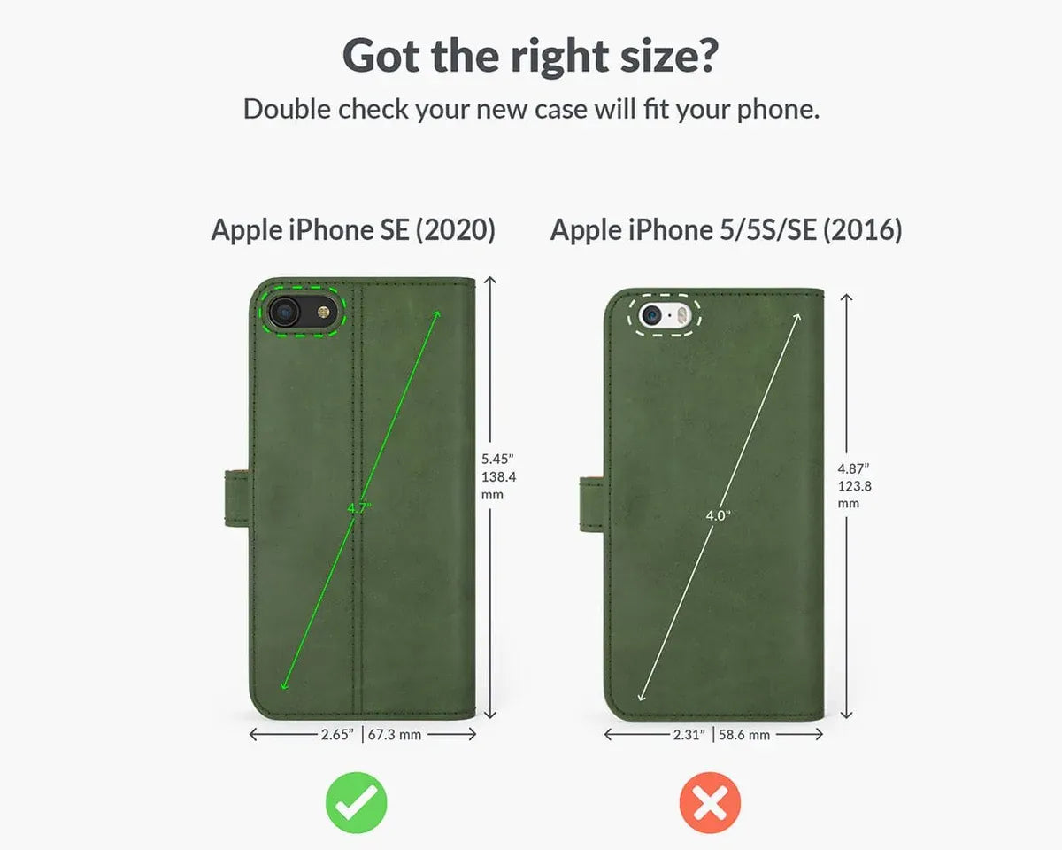 Snakehive UK Vintage Wallet Apple iPhone SE (2020) / SE (2022) - Vintage Leather Wallet Phone Case Vintage Leather Wallet Case for Apple iPhone SE