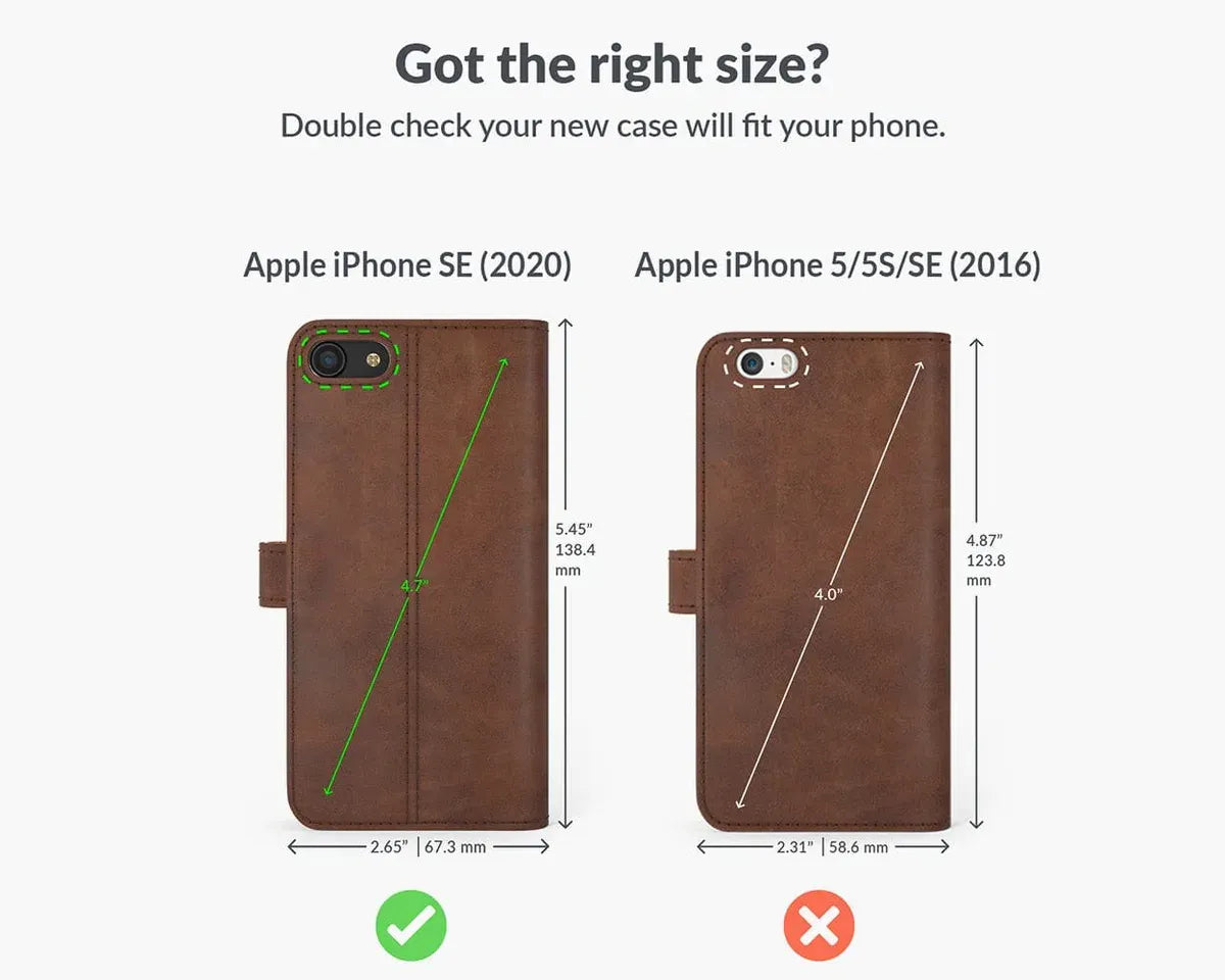 Snakehive UK Vintage Wallet Apple iPhone SE (2020) / SE (2022) - Vintage Leather Wallet Phone Case Vintage Leather Wallet Case for Apple iPhone SE