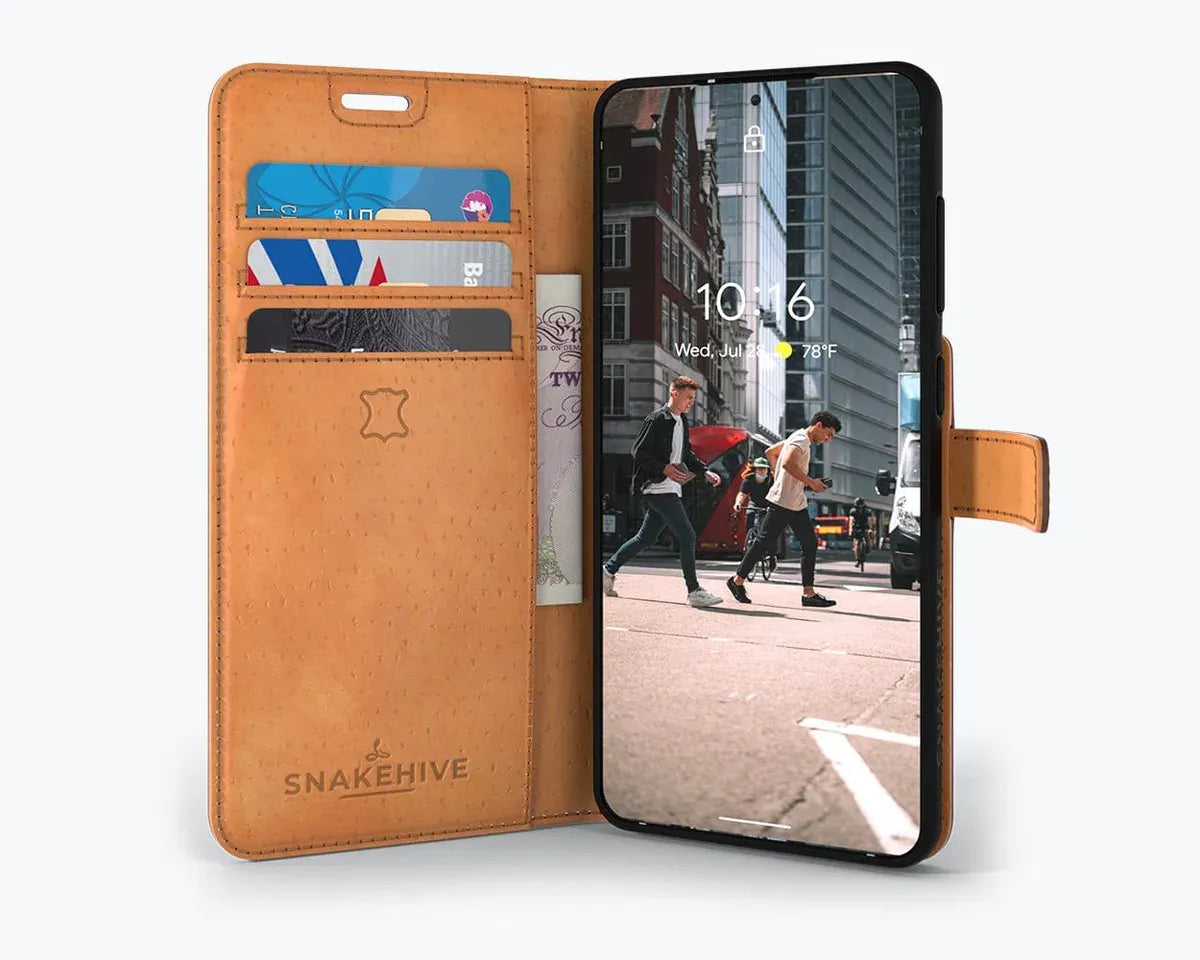 Snakehive UK Vintage Wallet Samsung Galaxy S21 FE - Vintage Leather Wallet Phone Case Vintage Leather Wallet Case for Samsung Galaxy S21 FE