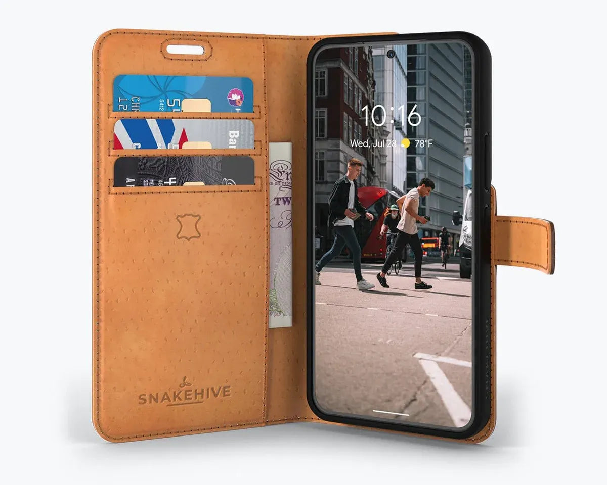 Snakehive UK Vintage Wallet Samsung Galaxy S22 - Vintage Leather Wallet Phone Case Vintage Leather Wallet Case for Samsung Galaxy S22