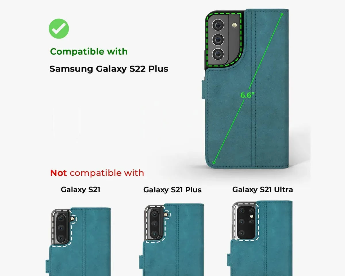 Snakehive UK Vintage Wallet Samsung Galaxy S22 Plus - Vintage Leather Wallet Phone Case Vintage Leather Wallet Case for Samsung Galaxy S22 Plus