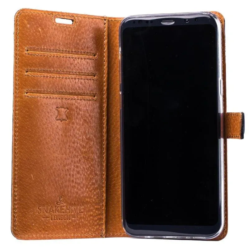 Snakehive UK Vintage Wallet Samsung Galaxy S8 Plus - Vintage Leather Wallet Phone Case (Two Tone) Samsung Galaxy S8 Plus | Leather Wallet Case | Snakehive