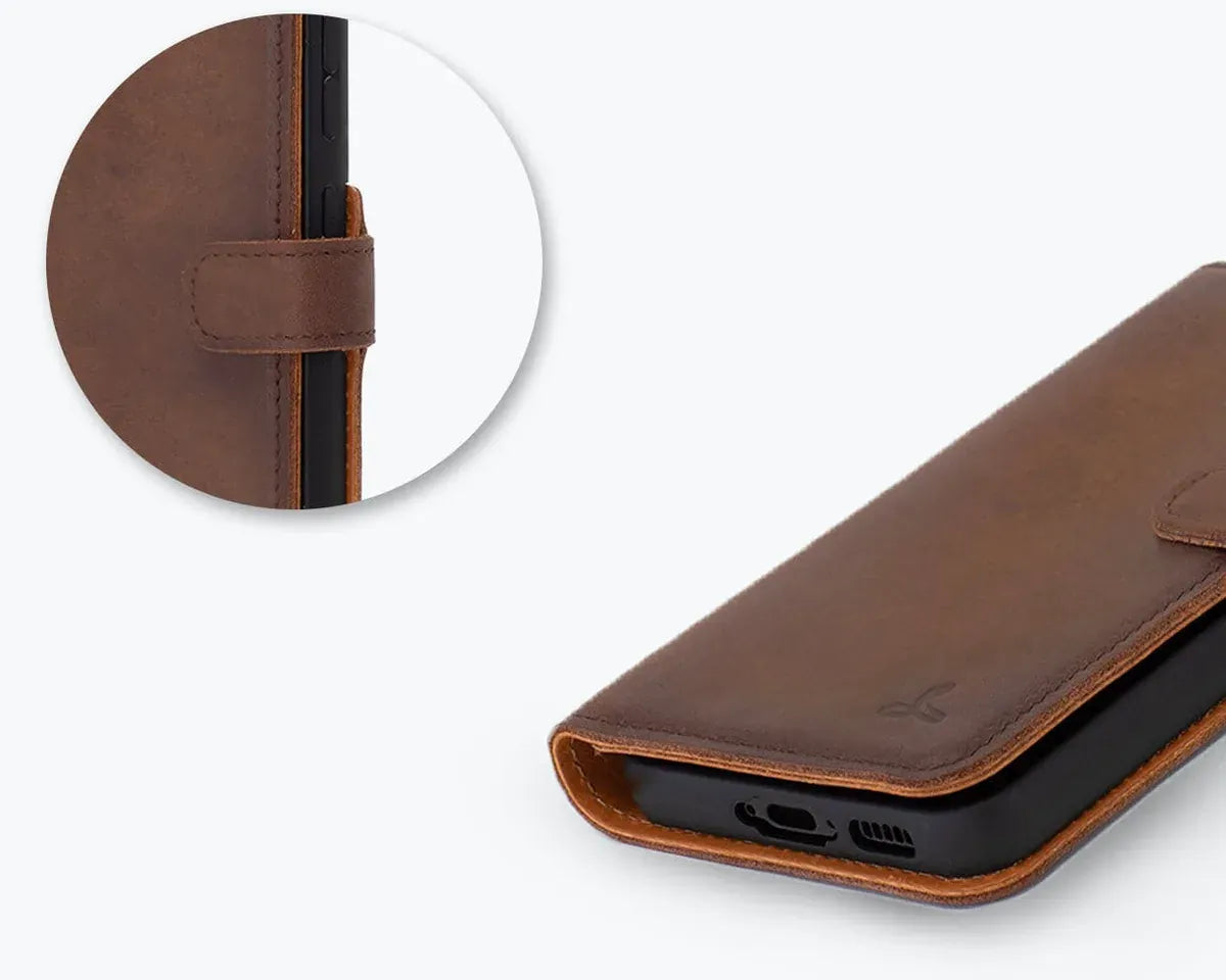 Snakehive UK Vintage Wallet Samsung Galaxy S23 - Vintage Leather Wallet Phone Case Vintage Leather Wallet Case for Samsung Galaxy S23