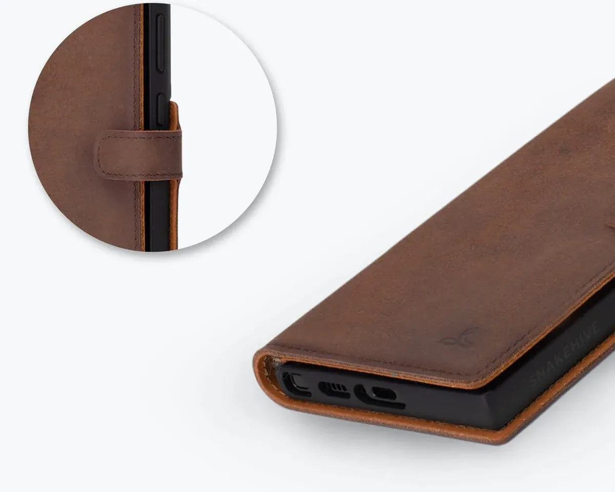 Snakehive UK Vintage Wallet Samsung Galaxy S23 Ultra - Vintage Leather Wallet Phone Case Vintage Leather Wallet Case for Samsung Galaxy S23 Ultra