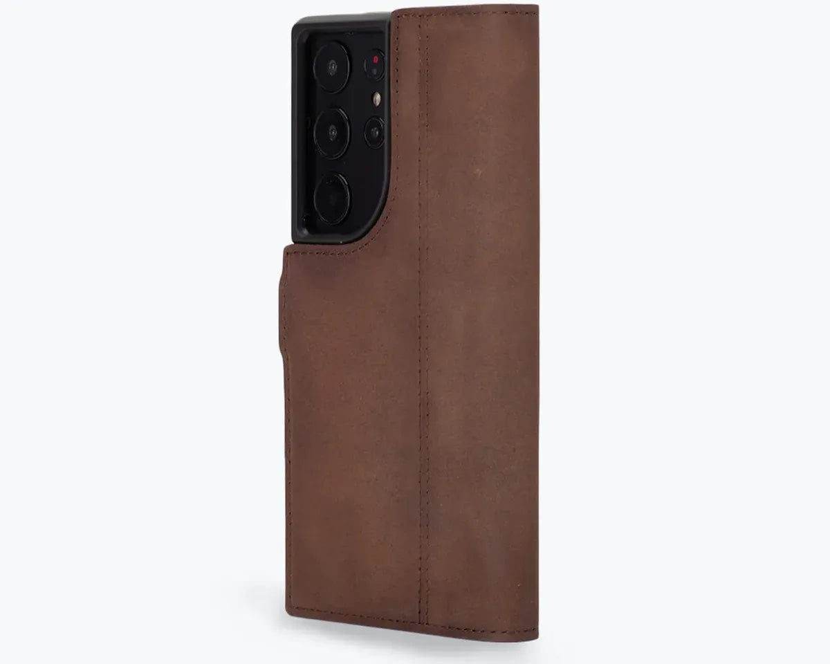 Snakehive UK Vintage Wallet Samsung Galaxy S23 Ultra - Vintage Leather Wallet Phone Case Vintage Leather Wallet Case for Samsung Galaxy S23 Ultra