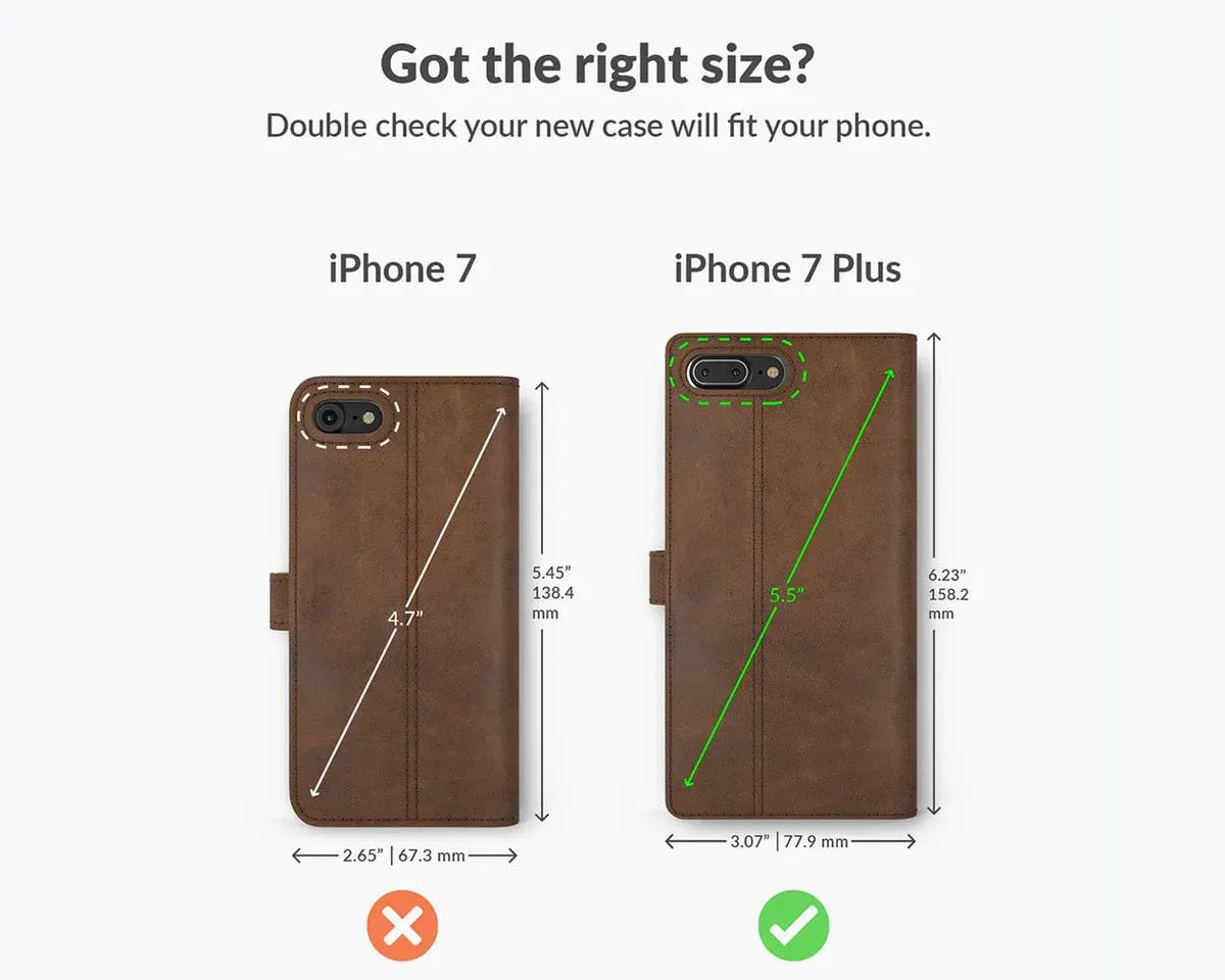 Snakehive UK Vintage Wallet Apple iPhone 7 Plus - Vintage Leather Wallet Phone Case Vintage Leather Wallet Case for Apple iPhone 7 Plus