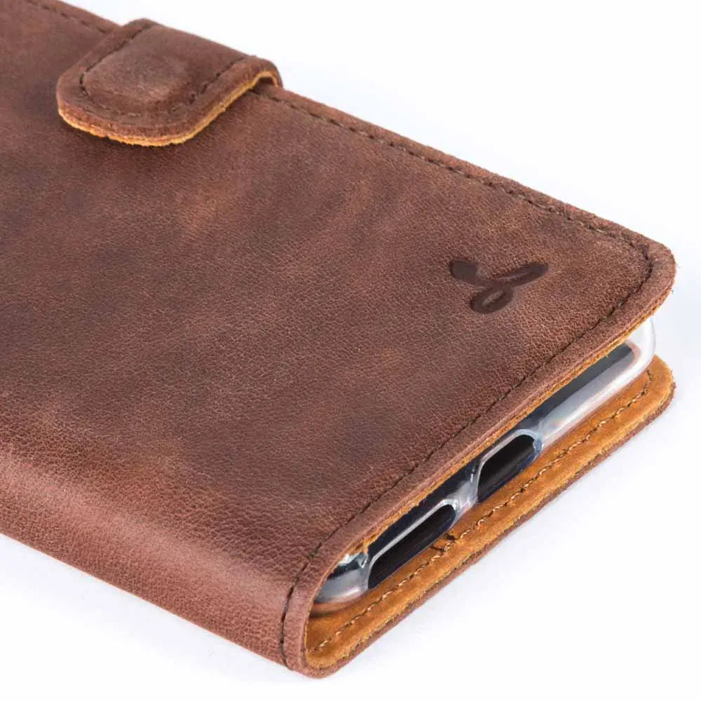 Snakehive Vintage Wallet Google Pixel 3 XL - Vintage Leather Wallet Phone Case Vintage Leather Wallet Case for Google Pixel 3 XL