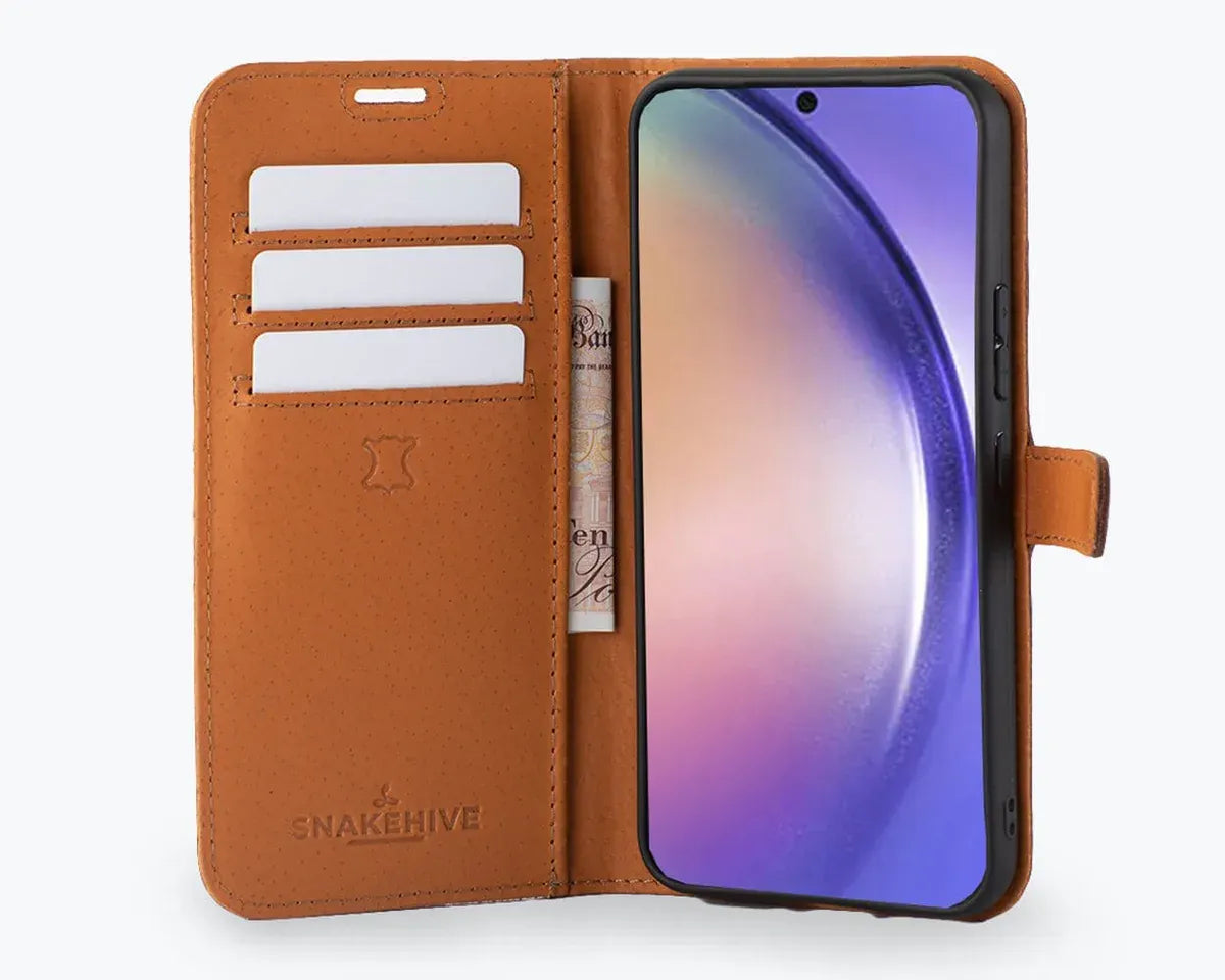 Snakehive Vintage Wallet Samsung Galaxy A55 - Vintage Leather Wallet Phone Case Vintage Leather Wallet Case for Samsung Galaxy A55