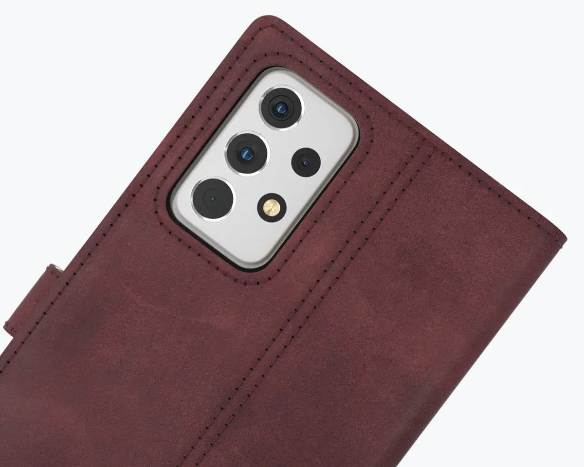 Snakehive Vintage Wallet Samsung Galaxy A52 - Vintage Leather Wallet Phone Case Samsung Galaxy A52 - Vintage Leather Wallet Phone Case