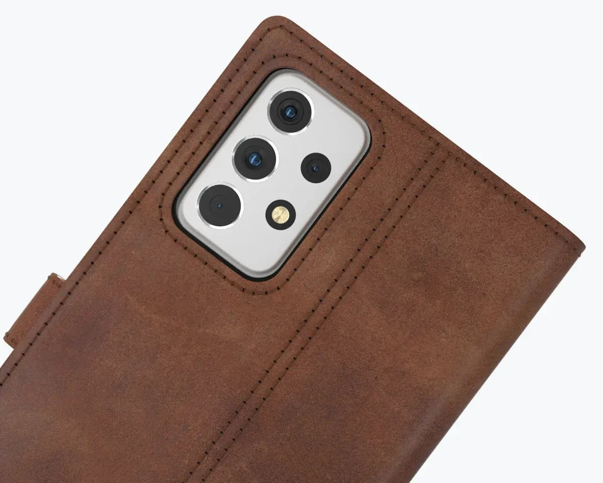 Snakehive Vintage Wallet Samsung Galaxy A52 - Vintage Leather Wallet Phone Case Samsung Galaxy A52 - Vintage Leather Wallet Phone Case