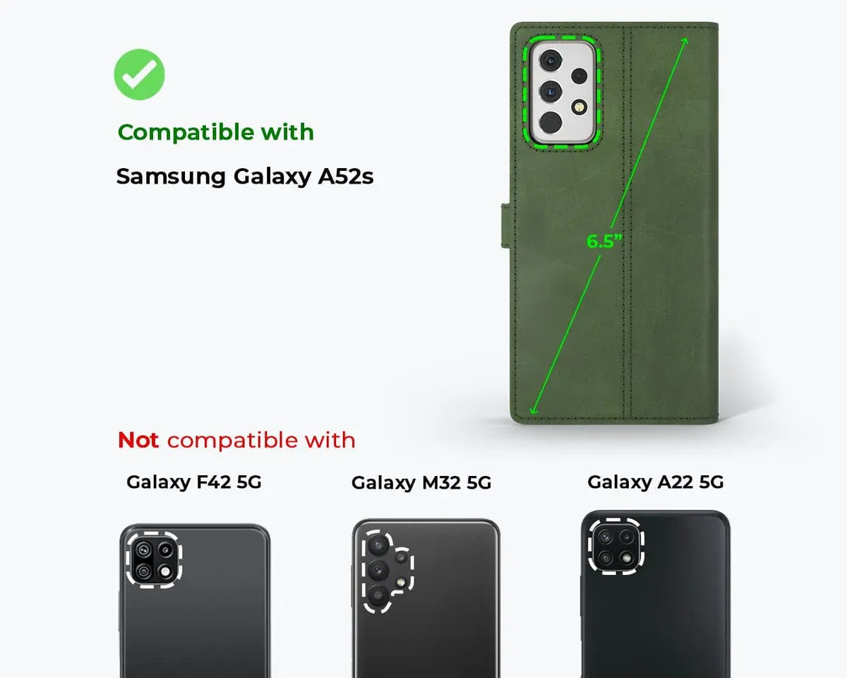 Snakehive Vintage Wallet Samsung Galaxy A52 - Vintage Leather Wallet Phone Case Samsung Galaxy A52 - Vintage Leather Wallet Phone Case
