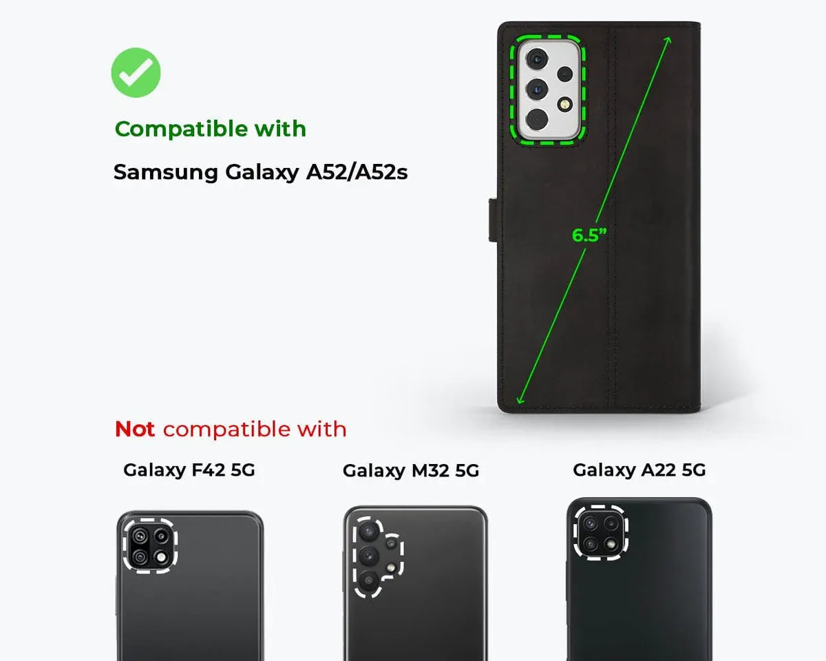 Snakehive Vintage Wallet Samsung Galaxy A52 - Vintage Leather Wallet Phone Case Samsung Galaxy A52 - Vintage Leather Wallet Phone Case