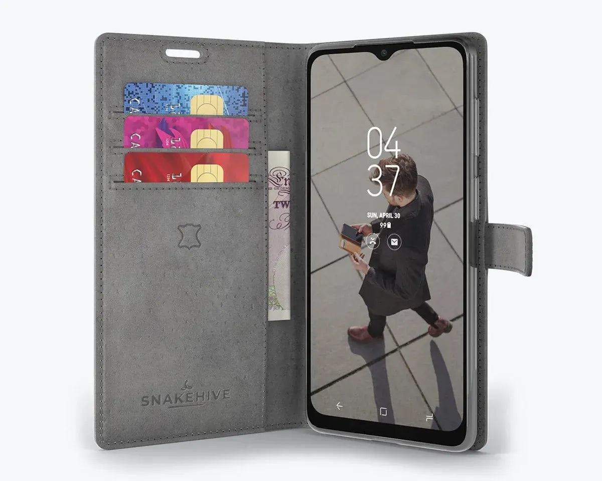 Snakehive UK Vintage Wallet Samsung Galaxy A12 - Vintage Leather Wallet Phone Case Vintage Leather Wallet Case for Samsung Galaxy A12