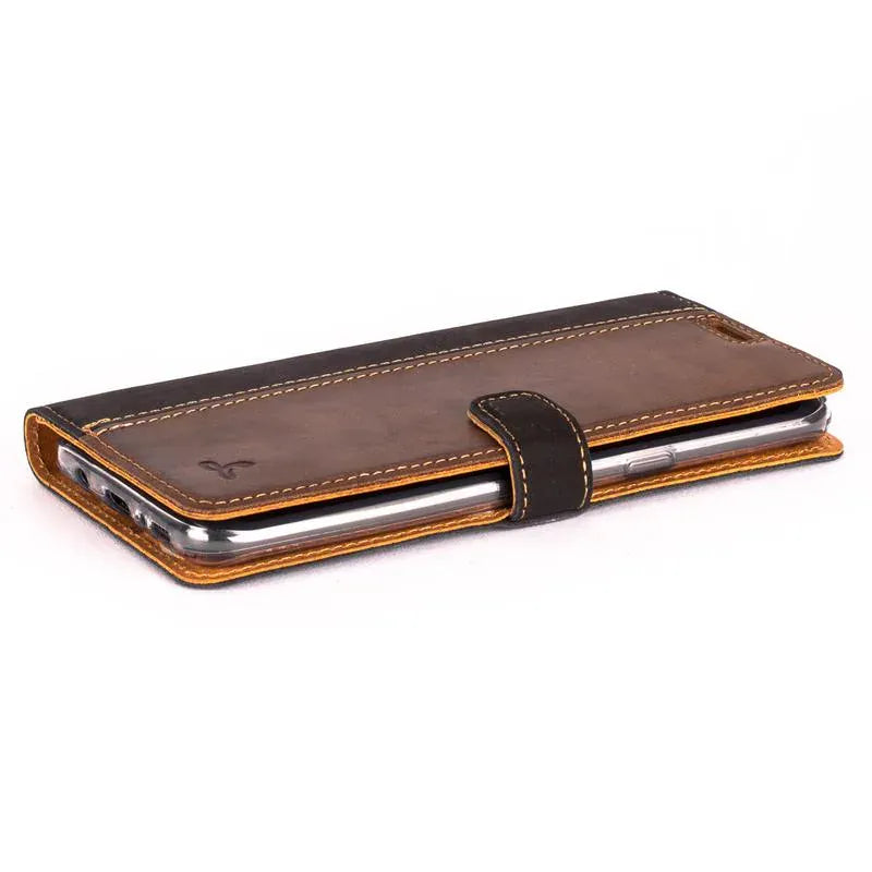 Snakehive UK Vintage Wallet Samsung Galaxy S8 Plus - Vintage Leather Wallet Phone Case (Two Tone) Samsung Galaxy S8 Plus | Leather Wallet Case | Snakehive