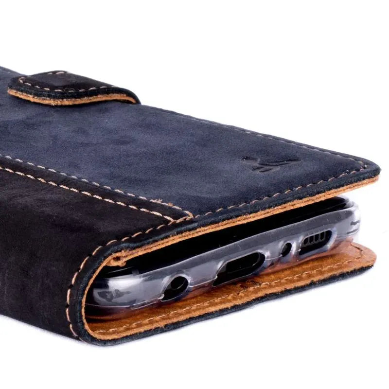 Snakehive UK Vintage Wallet Samsung Galaxy S8 Plus - Vintage Leather Wallet Phone Case (Two Tone) Samsung Galaxy S8 Plus | Leather Wallet Case | Snakehive