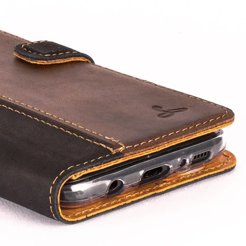 Snakehive UK Vintage Wallet Samsung Galaxy S8 Plus - Vintage Leather Wallet Phone Case (Two Tone) Samsung Galaxy S8 Plus | Leather Wallet Case | Snakehive