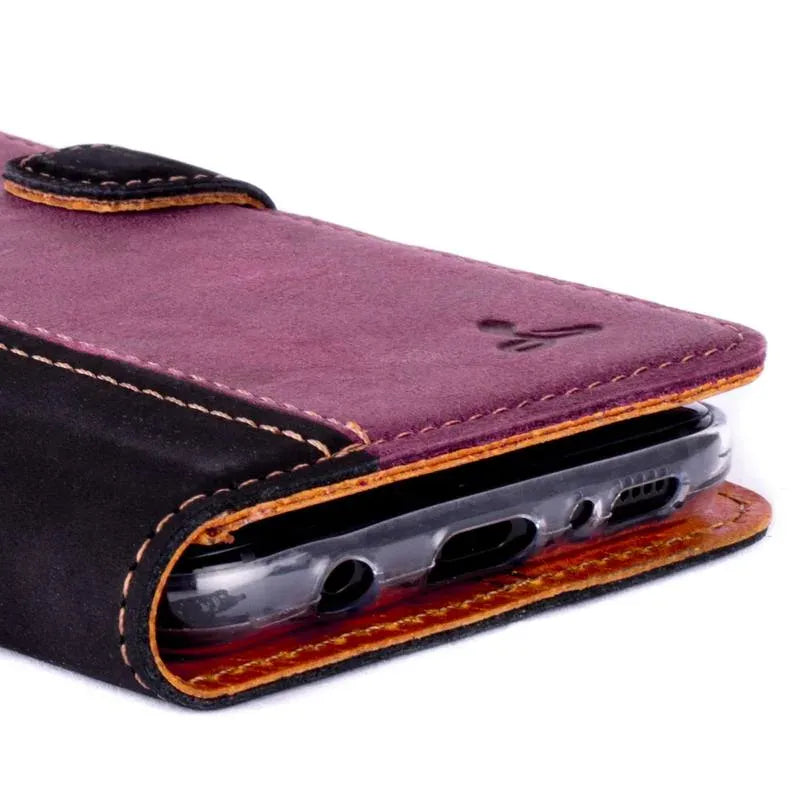 Snakehive UK Vintage Wallet Samsung Galaxy S8 Plus - Vintage Leather Wallet Phone Case (Two Tone) Samsung Galaxy S8 Plus | Leather Wallet Case | Snakehive