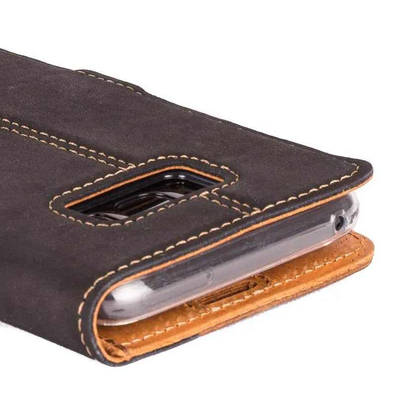 Snakehive UK Vintage Wallet Samsung Galaxy S8 Plus - Vintage Leather Wallet Phone Case (Two Tone) Samsung Galaxy S8 Plus | Leather Wallet Case | Snakehive