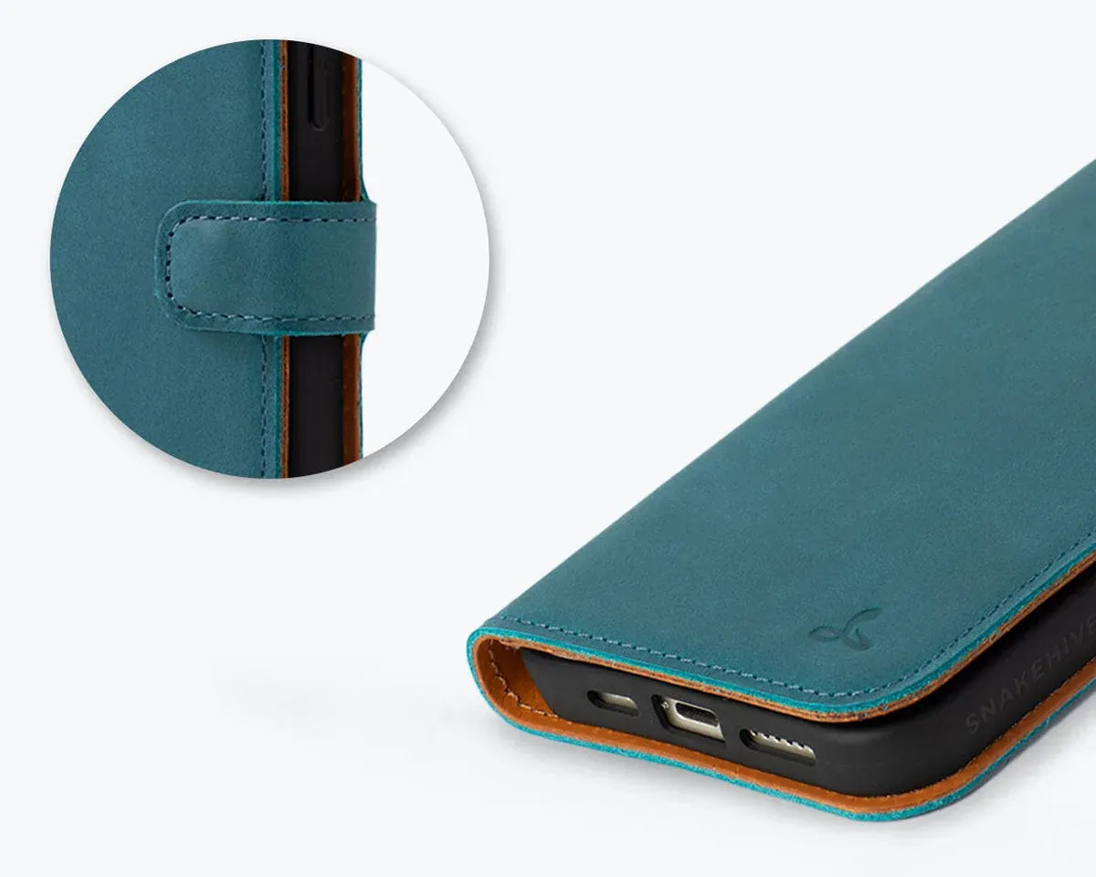 Snakehive Vintage Wallet Apple iPhone 15 Plus - Vintage Leather Wallet Phone Case iPhone 15 Plus | Leather Wallet Case | Snakehive