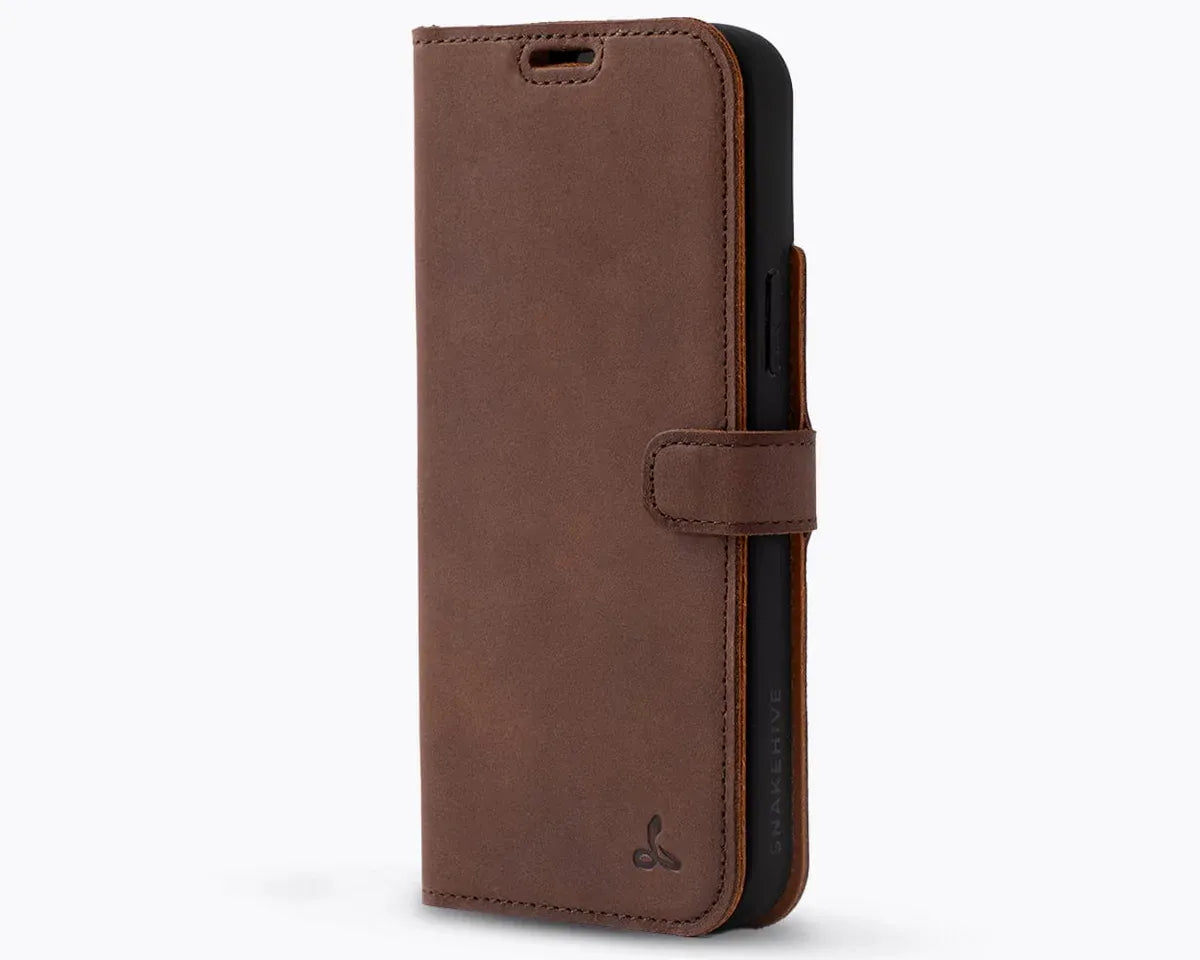 Snakehive Vintage Wallet Apple iPhone 15 Plus - Vintage Leather Wallet Phone Case iPhone 15 Plus | Leather Wallet Case | Snakehive