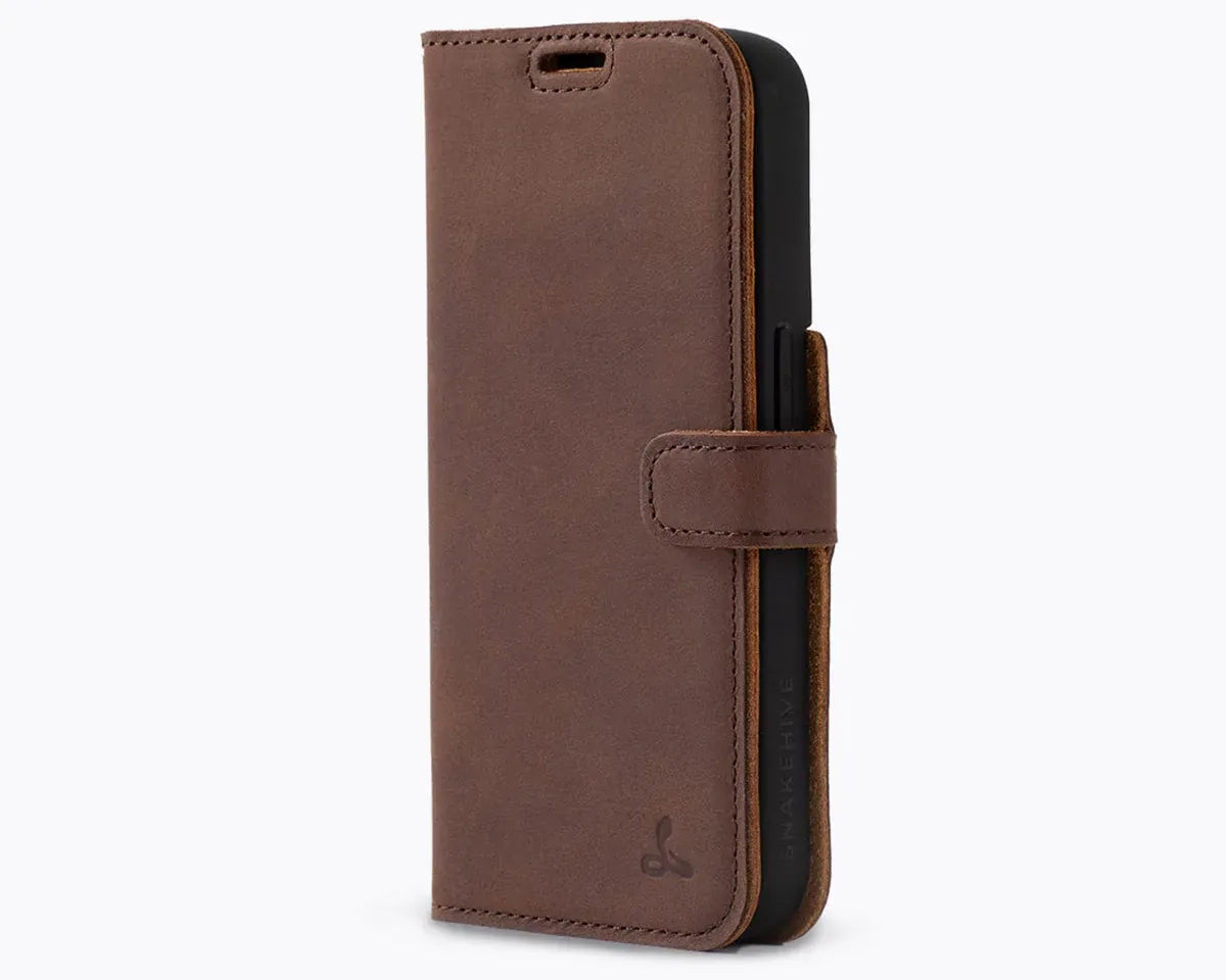 Snakehive Vintage Wallet Apple iPhone 15 Pro - Vintage Leather Wallet Phone Case iPhone 15 Pro | Leather Wallet Case | Snakehive