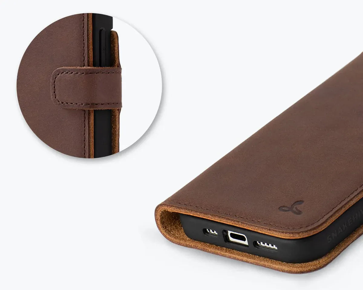 Snakehive Vintage Wallet Apple iPhone 15 Pro - Vintage Leather Wallet Phone Case iPhone 15 Pro | Leather Wallet Case | Snakehive