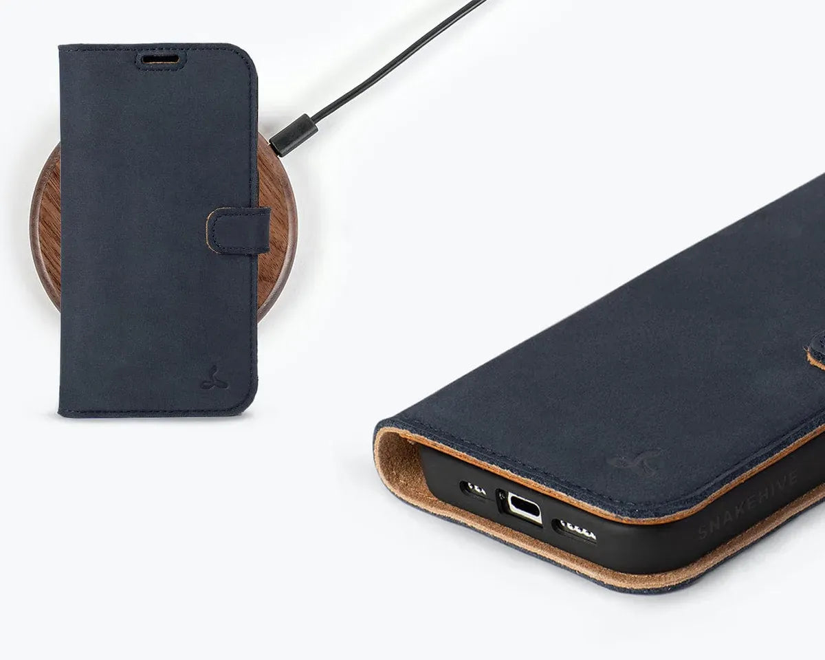 Snakehive Vintage Wallet Apple iPhone 15 Pro - Vintage Leather Wallet Phone Case iPhone 15 Pro | Leather Wallet Case | Snakehive
